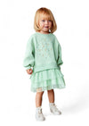 Long Sleeve Fleece Princess Tutu Dress in Mint