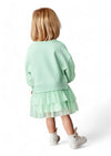 Long Sleeve Fleece Princess Tutu Dress in Mint