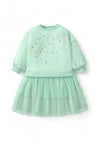 Long Sleeve Fleece Princess Tutu Dress in Mint