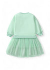 Long Sleeve Fleece Princess Tutu Dress in Mint