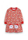 toddler red print Christmas dress