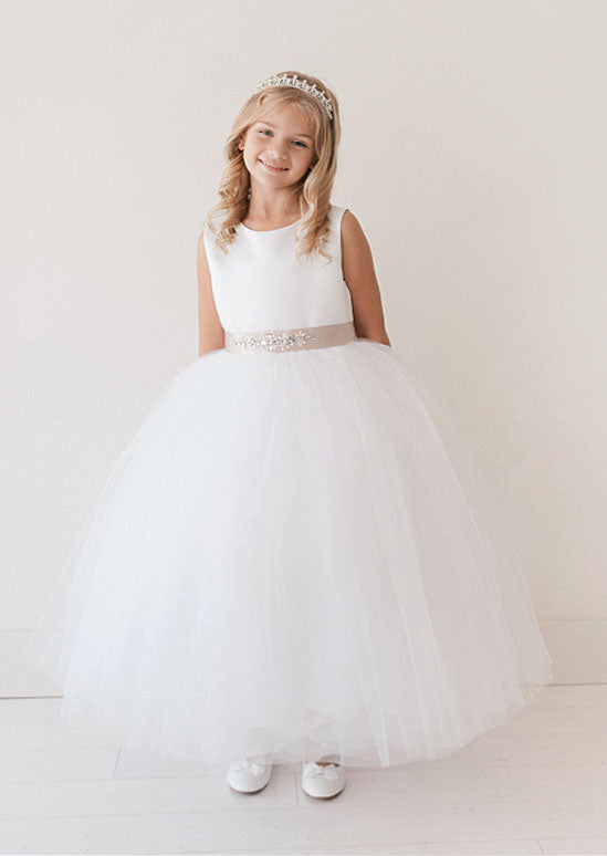 Clara Dress White with Sash