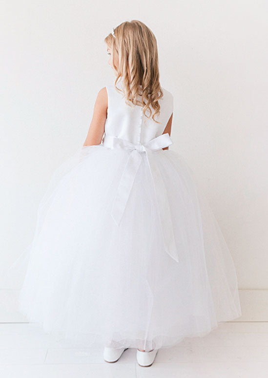 Clara Dress White with Sash