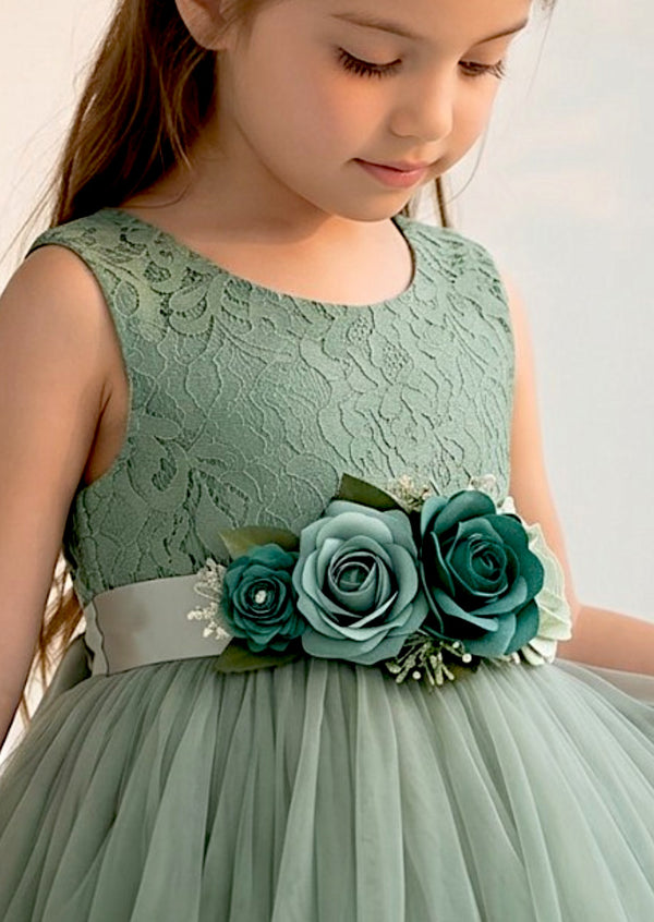 Sage Flower Girl ash with roses