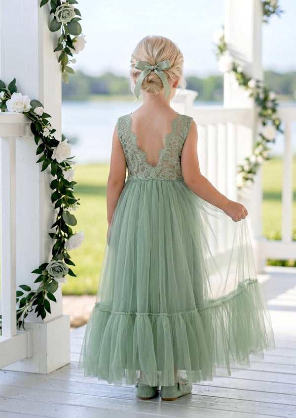 Sage Green Flower Girl Dress - Flower Girl Dresses