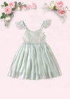 Whimsy Sequin Party Dress in Sage