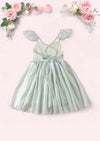 Whimsy Sequin Party Dress in Sage