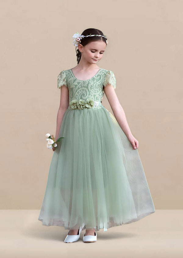 Margie Dress || Sage Lace & Tulle