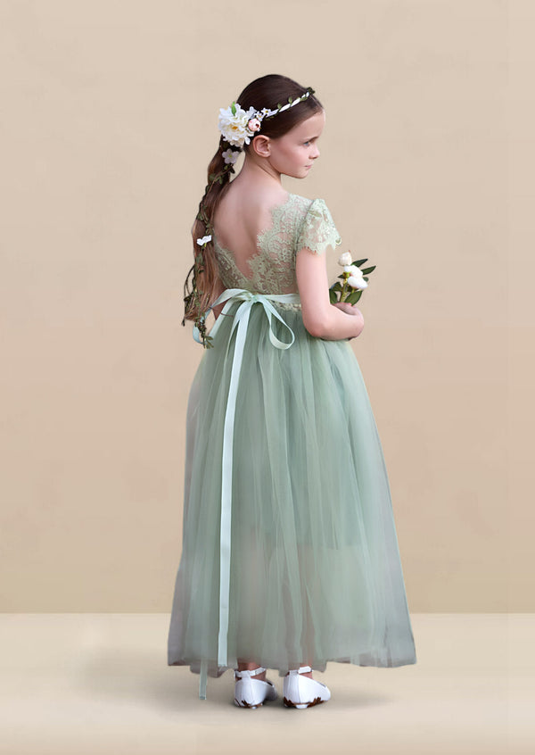 Margie Dress || Sage Lace & Tulle