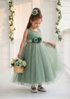 solid sage toddler flower girl dress