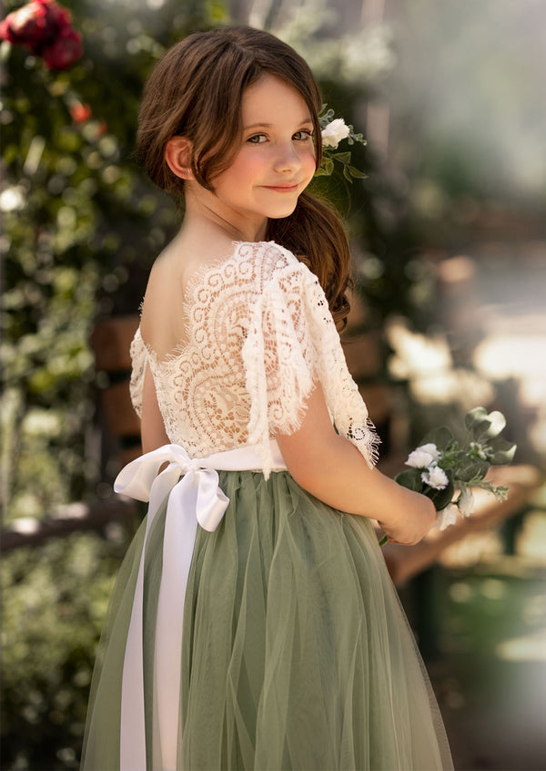 flutter sleeve flower girl dresses for toddlers