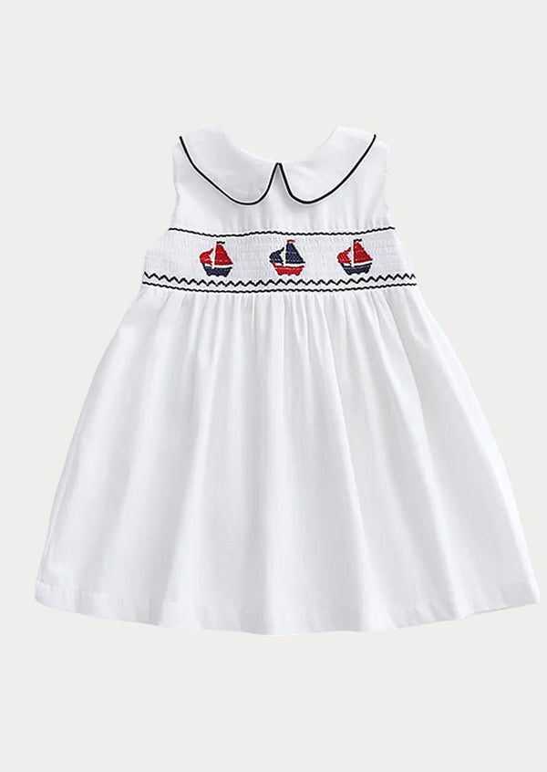 toddle girl sailboats smocked dress