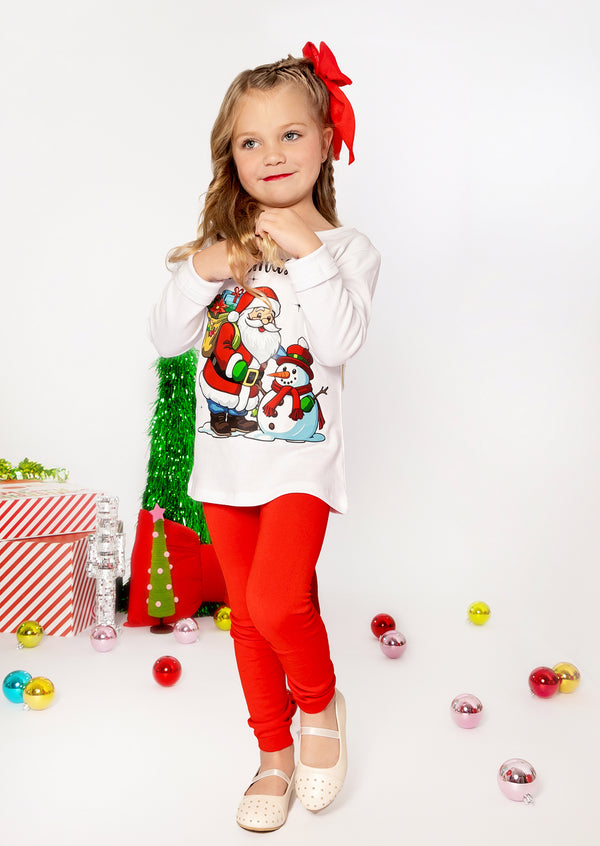 girls Christmas leggings set