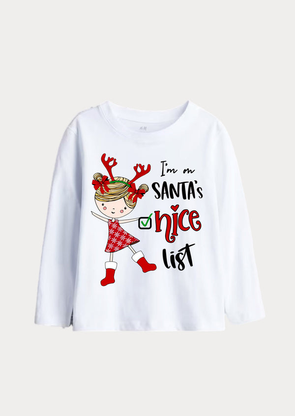 I'm On Santa's Nice List Christmas Tee Shirt