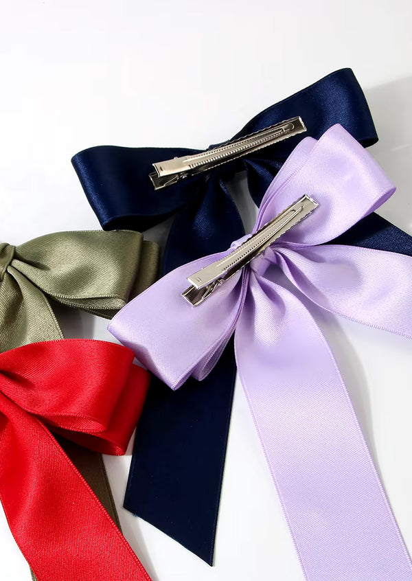 Satin Ribbon Bow Black