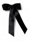 Girls Satin Ribbon Bow Black