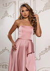 Dusty Rose Satin Formal Gown