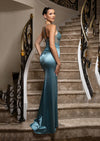 Satin Mermaid Gown in Seamist