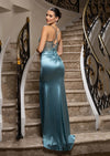 Satin Mermaid Gown in Seamist