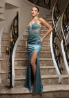 Satin Mermaid Gown in Seamist