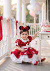 Red Dot Satin & Sequin Girl’s Costume Dress | Cake Smash Outfit Girl
