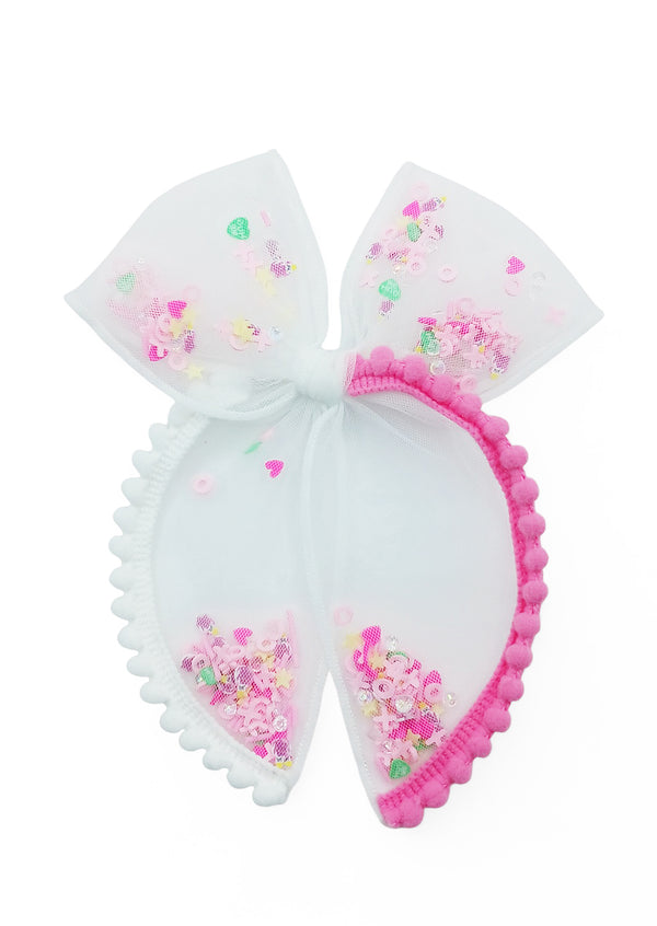 Kids Pink XoXo Valentines Day Shaker Bow