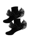 toddler girl black ruffle ankle socks