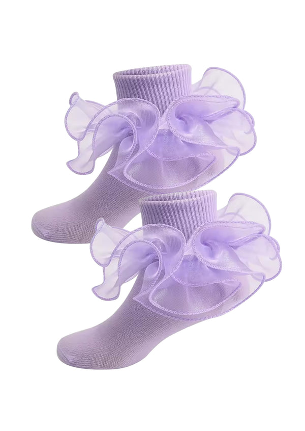 toddler ruffle ankle socks lavender