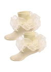 girls sheer ruffle socks in yellow