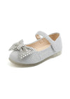 toddler girl silver bow shoes