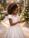 Viana Gown White Satin Flower Girl Dress | Flower Girl Dresses