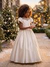 Viana Gown White Satin Flower Girl Dress | Flower Girl Dresses