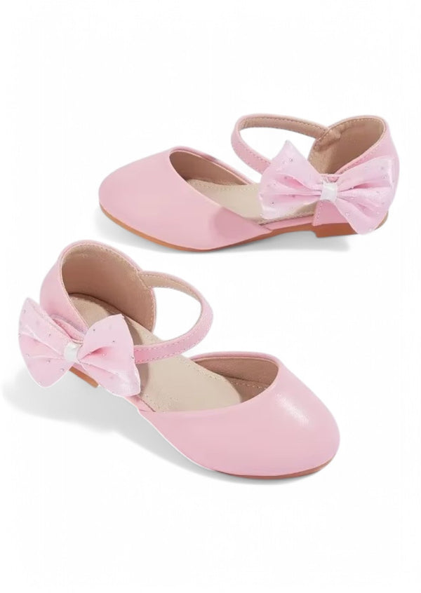 Side Bow Flats in Pink