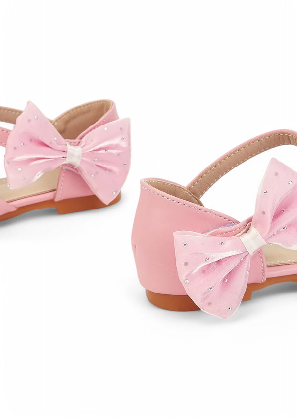 Side Bow Flats in Pink