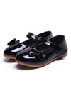 Single Strap Patent Leather Bow Flats