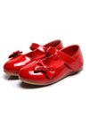 Single Strap Patent Leather Bow Flats