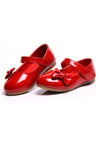 Single Strap Patent Leather Bow Flats