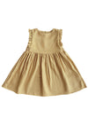 Toddler Girl Yellow Ruffle Linen Dress