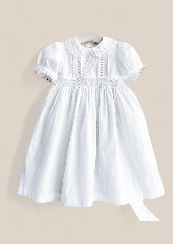 Girls white smocked dresses