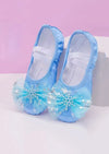 Blue Snowflake Ballet Slippers | Girls Princess Shoes | Costume Shoes