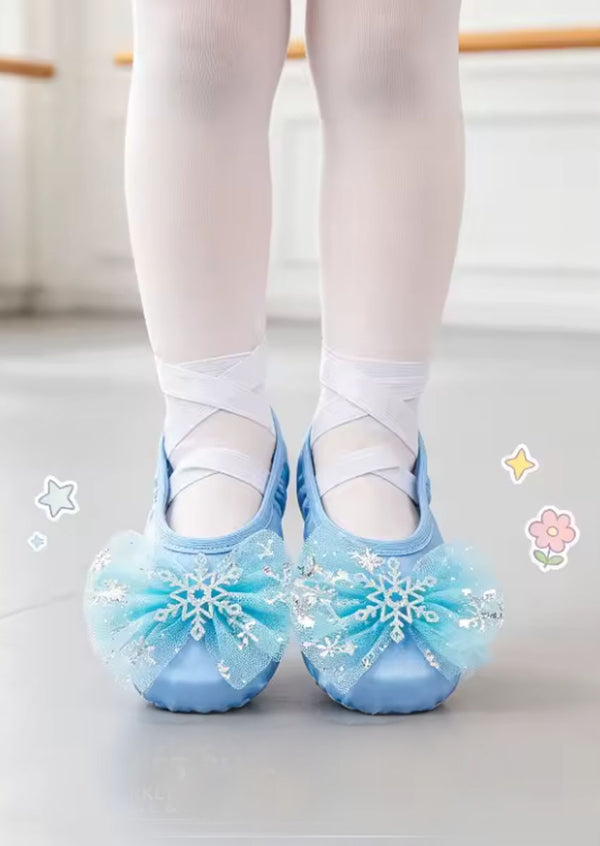 Blue Snowflake Princess Ballet Slippers