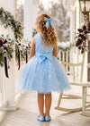 Snowflake Princess Girls Dress in Light Blue | Girls Christmas Dress