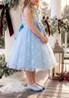 Snowflake Princess Girls Dress in Light Blue | Girls Christmas Dress