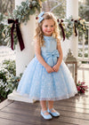 Snowflake Princess Girls Dress in Light Blue | Girls Christmas Dress