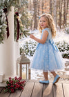 Snowflake Princess Girls Dress in Light Blue | Girls Christmas Dress