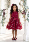 Snowflake Princess Girls Dress in Burgundy