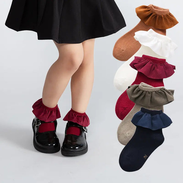School Set Ruffle Midi Socks 2 Pack