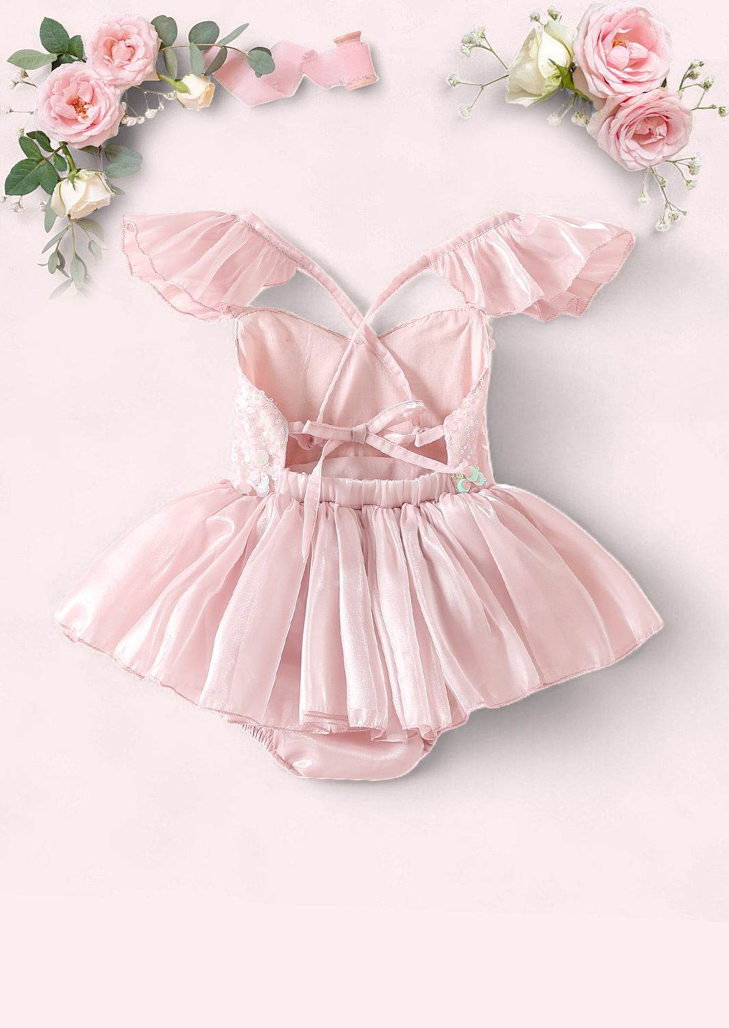 Whimsy Sequin Romper in Pink