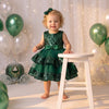 Little Miss Sparkles Party Dress Green | cake smash dress for baby girl