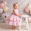 Little Miss Sparkles Party Dress Pink | cake smash dress for baby girl